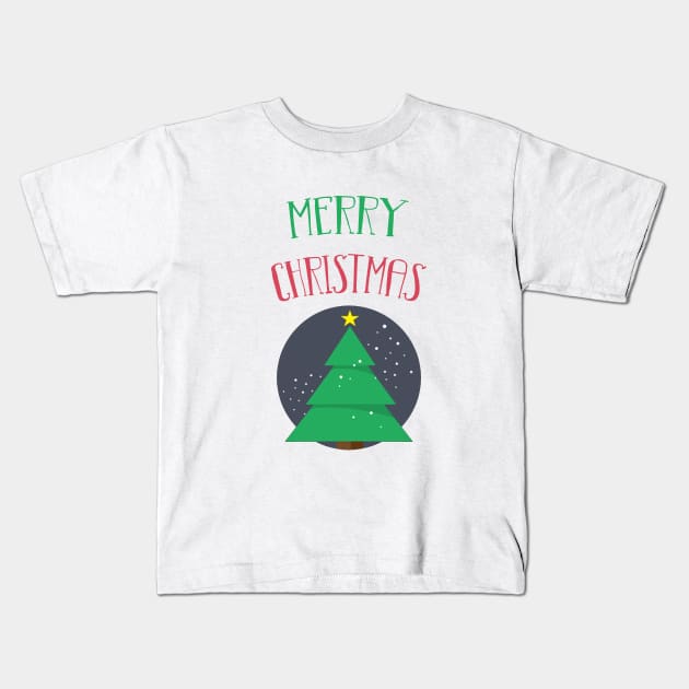 Merry Christmas Tree Kids T-Shirt by TheWarehouse